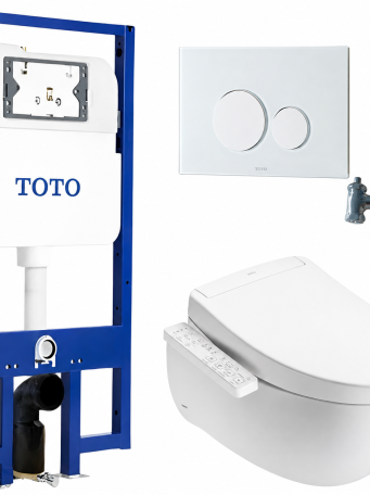 Bồn Cầu TOTO CW812REA/TCF33461GAA/WH172AT/TCA465/MB176G#WH Nắp Điện Tử Treo Tường