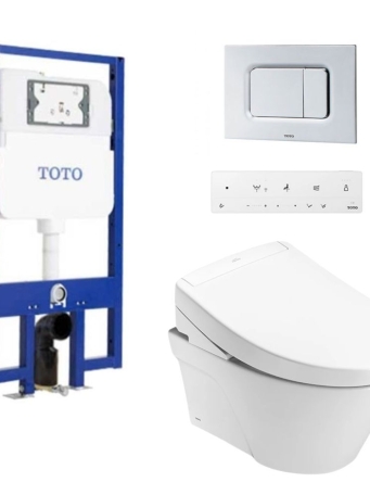Bồn Cầu TOTO CW822REA/TCF33461GAA/WH172AT/TCA465/MB170P#SS Nắp Điện Tử Treo Tường