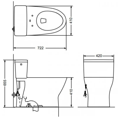  Bàn cầu một khối MS188VKT8#XW kết hợp nắp đóng êm TC600VS