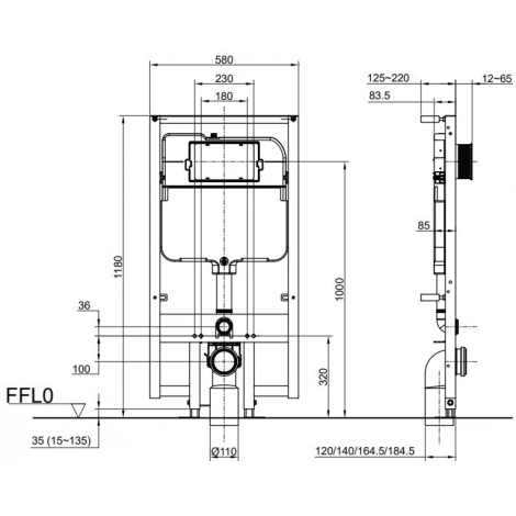 Két Nước Và Khung Âm Tường TOTO WH171A