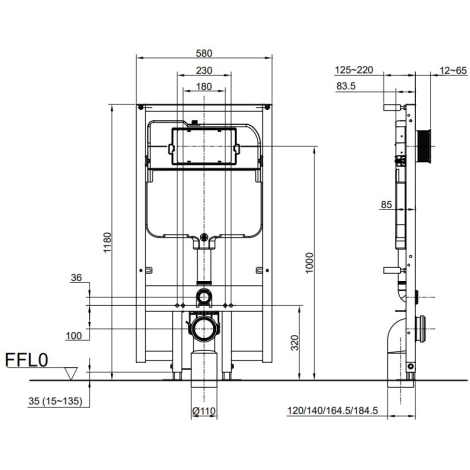 Két Nước Và Khung Âm Tường TOTO WH172A