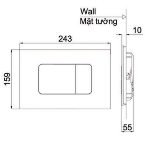 Nắp Đậy Nút Nhấn Xả TOTO MB170P#SS Màu Bạc