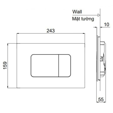Nắp Đậy Nút Nhấn Xả TOTO MB170P#WH Màu Trắng