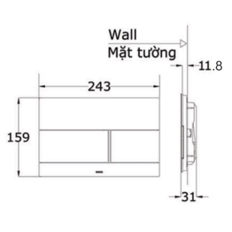Nắp Đậy Nút Nhấn Xả TOTO MB171M#SS Màu Bạc
