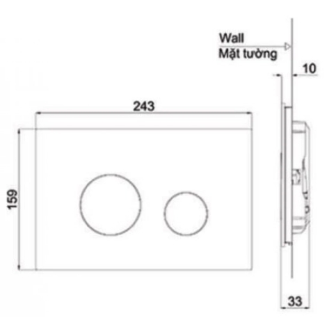Nắp Đậy Nút Nhấn Xả TOTO MB174P#SS Màu Bạc