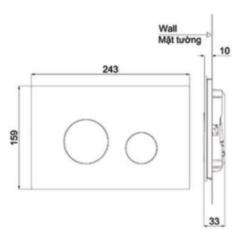 Nắp Đậy Nút Nhấn Xả TOTO MB174P#WH Màu Trắng