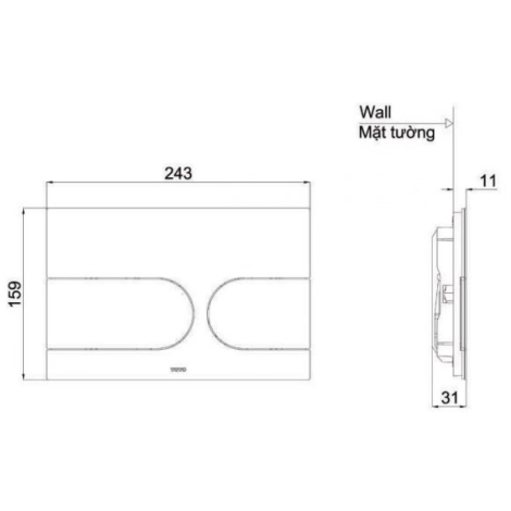 Nắp Đậy Nút Nhấn Xả TOTO MB175M#SS Màu Bạc