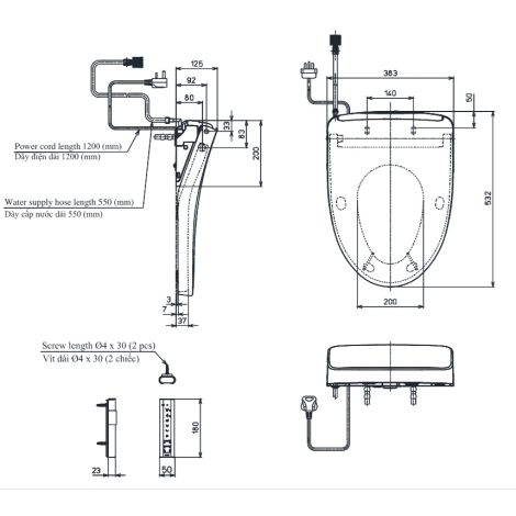 Nắp Rửa Điện Tử Washlet TOTO TCF4911Nắp Rửa Điện Tử Washlet TOTO TCF4911Z (W11)Z (W11)