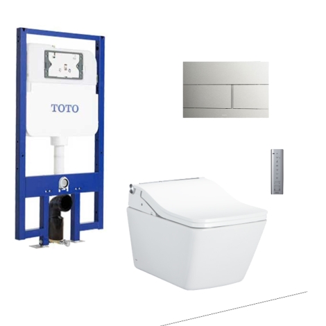 Bồn Cầu TOTO CW522EA/TCF804C2Z/WH172AAT/MB171M#SS Nắp Điện Tử Treo Tường Tự Xả Nước