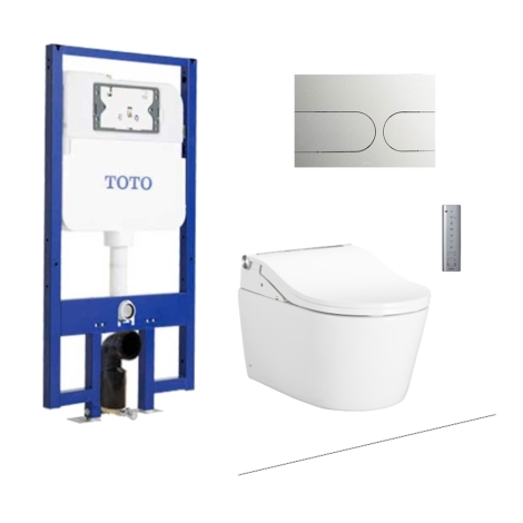 Bồn Cầu TOTO CW542HME5UNW1/TCF801CZ/WH172AT/MB175M#SS Treo Tường Giấu Dây
