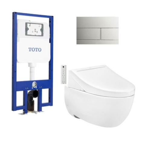 Bồn Cầu TOTO CW812REA#W/TCF24460AAA#NW1/WH172AT/TCA465/MB171M#SS Treo Tường Giấu Dây