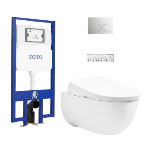Bồn Cầu Treo Tường TOTO CW812REA TCF47360GAA WH172AT TCA465 MB175M#SS Tự Đóng Mở Nắp