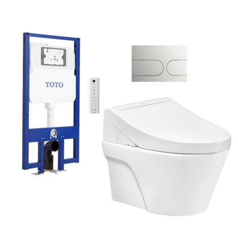 Bồn Cầu TOTO CW822RA/TCF24410AAA/WH172A/MB175M#SS Nắp Điện Tử Treo Tường