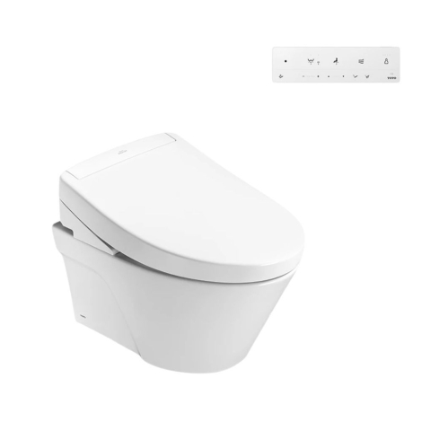 Bồn Cầu TOTO CW822REA/TCF33461GAA/WH172AT/TCA465/MB170P#SS Nắp Điện Tử Treo Tường