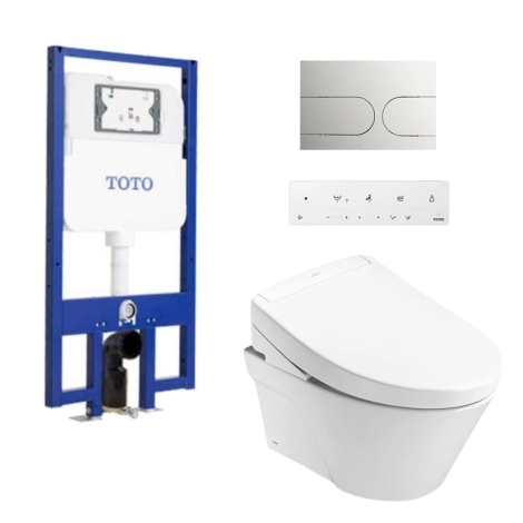 Bồn Cầu TOTO CW822REA/TCF34461GAA/WH172AT/TCA465/MB175M#SS Nắp Điện Tử Treo Tường
