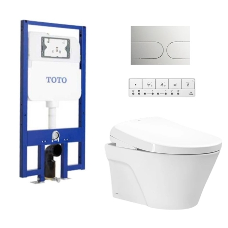 Bồn Cầu TOTO CW822REA#W TCF47360GAA WH172AT TCA465 MB175M#SS Nắp Điện Tử Treo Tường
