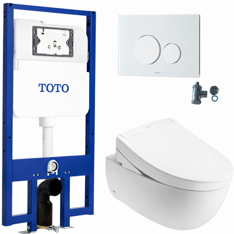 Bồn Cầu TOTO CW812REA/TCF34461GAA/WH172AT/TCA465/MB176G#WH Nắp Điện Tử Treo Tường