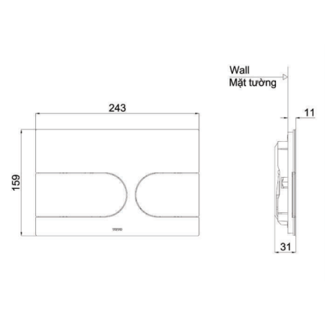 Nắp Đậy Nút Nhấn Xả TOTO MB175M#FG Màu Vàng Pháp